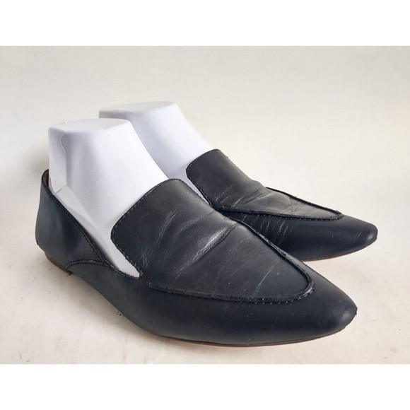 Madewell Frances Skimmer Leather Pointed Toe Slip On Loafers Shoes Black Sz 7.5 - Picture 1 of 11